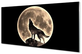 Quadro in vetro Luna di lupo 100x50 cm