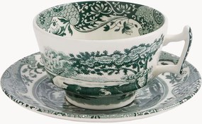 Set di 4 tazze e piattini in gres Heritage Green