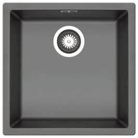 Lavello sottotop 1 vasca PYRAMIS Mistral fibra di vetro L 40 x L 40 cm grafite