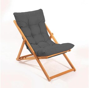 Lettino da giardino grigio/faggio