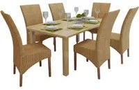 Sedie da Pranzo 6 pz Marroni in Rattan Naturale 274205