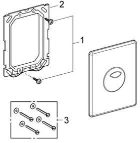 GROHE 38862SH0 - Placca di comando SKATE 156 × 197 mm bianca