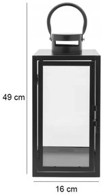 Lanterna decorativa 49 cm nera