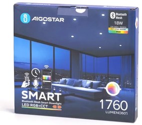 Aigostar - LED RGBW Lampada da incasso per bagno LED/18W/230V 2700-6500K IP44