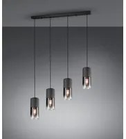 Sospensione Vintage 4 x E27 Robin Metallo Nero Trio Lighting