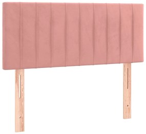 Testiera rosa 80x5x78/88 cm in velluto