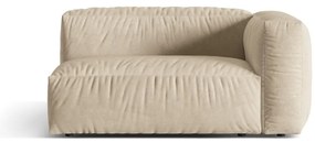 Parte divano componibile beige (con penisola a destra) con rivestimento in velluto Martina – Micadoni