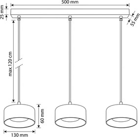 Brilagi - Lampadario a sospensione con cavo AURA LUX 3xGX53/30W/230V nero/oro