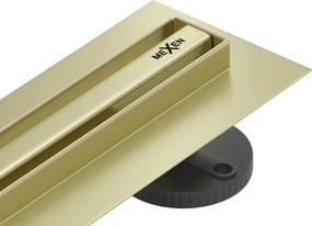 Mexen Flat 360° Slim scarico lineare rotante 160 cm, oro spazzolato - 1A41160