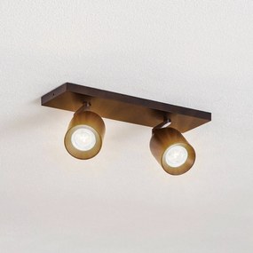Arcchio Faretto Brinja, nero, angolare, Ø 7cm, a 2 luci, GU10