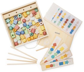 Gioco di smistamento con perline in legno