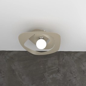 Plafoniera Moderna Warped Metallo Sabbia 1 Luce E27 D.50Cm