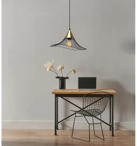 Lampadario a sospensione con filo ALURA 1xE27/60W/230V diametro 50 cm nero