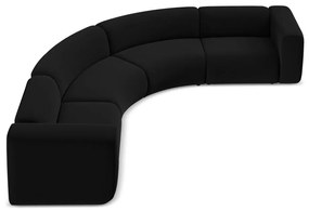 Divano angolare nero con rivestimento in velluto Ekahi – Makamii