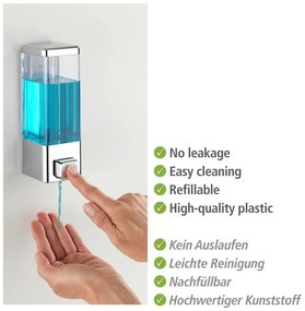 Dispenser di sapone in plastica a parete in argento 0,32 l Istres - Wenko
