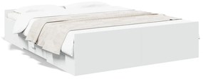 Giroletto con cassetti bianco 160x200 cm in legno multistrato