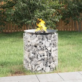 Caminetto A Gabbione Ø 50 Cm Ferro Zincato /