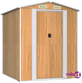 vidaXL Capanno Giardino Marrone Chiaro 192x191x223 cm Acciaio Zincato