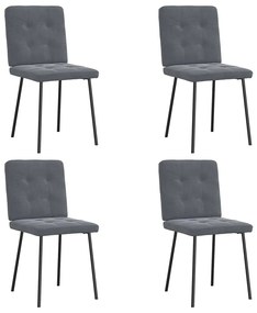 Sedie Da Pranzo 4 Pz Grigio Scuro İn Velluto /