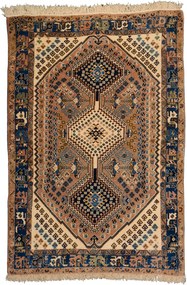 Yalameh Tappeto persiano 100x150 Beige (Iran) Annodato A Mano
