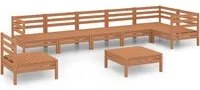 Set Salotto da Giardino 8 pz in Legno Massello di Pino Miele 3082745