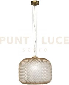 Lampadario a sospensione ashford sferica ambra 1 luce attacco e27 4...