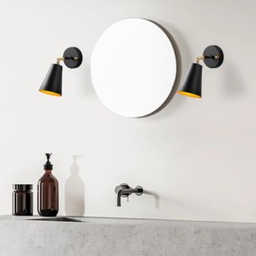 Lampada da parete in nero e oro ø 10 cm Evander - Opviq lights