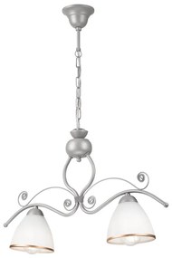 Lampadario a sospensione con catena RETRO 2xE27/60W/230V argento