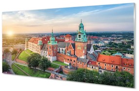 Pannello paraschizzi cucina Panorama di alba del castello di Cracovia 100x50 cm