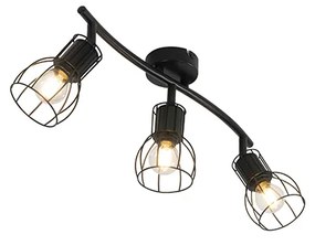 Faretto da soffitto moderno nero 63 cm 3 luci orientabili - Botu