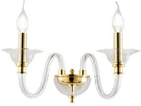 Applique TEBE 35x28 cm in vetro lavorato a mano Oro