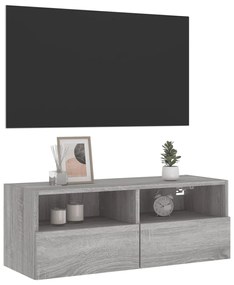 Mobile tv a parete grigio sonoma 80x30x30 cm legno multistrato