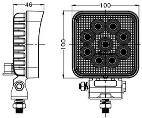 LED Faretto per macchina BLACK LED/36W/10-30V IP69 5700K quadrato