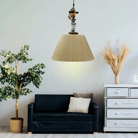 Lampadario Natura Lampadario Natura Stoney E27 Ø45cm beige paralume beige E27 Ø45cm