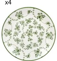 Set 4 piatti frutta fiori verde porcellana Hanami