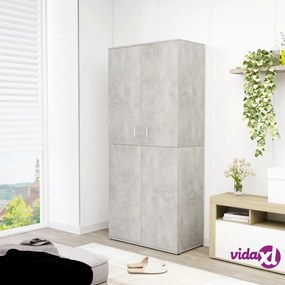 vidaXL Scarpiera Grigio Cemento 80x39x178 cm in Legno Multistrato