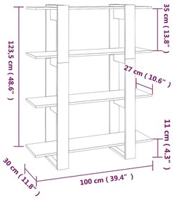 Libreria/Divisorio Nero 100x30x123,5 cm