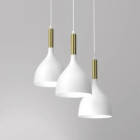 Lampadario a sospensione con filo NOAK 3xE27/60W/230V bianco/oro