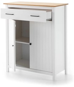 Cassettiera alta bianca in legno di pino 90x110 cm Miranda - Marckeric