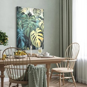 Quadro con elementi dipinti a mano 70x100 cm Monstera - Styler