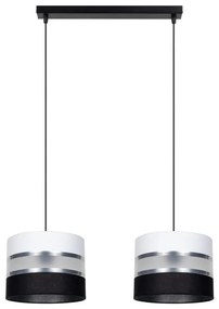 Lampadario a sospensione con filo CORAL 2xE27/60W/230V bianco e nero