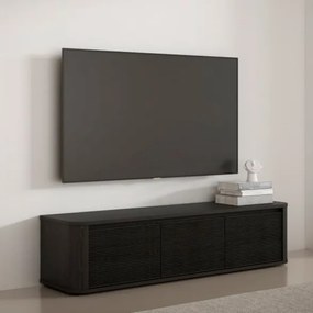 Mobile TV Da Terra 3 Ante 170x40x40 Design Moderno Lehman Rovere Nero