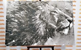 Stampa su tela – Re degli animali in acquerello bianco e nero