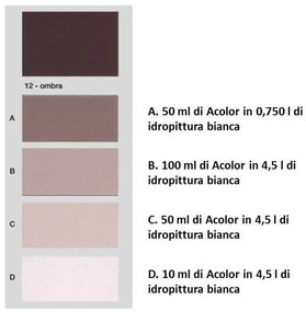 Colorante universale per idropitture 45 ml Acolor 12 ombra (ombra bruno)