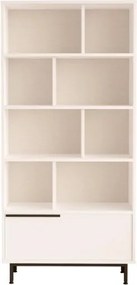 Libreria Moderna Con Vani A Giorno Ed Anta Frontale 84x30x175 Ocean Bianca