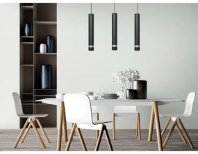 Lampadario LED a sospensione con filo TUBA 3xGU10/4,8W/230V nero/cromo