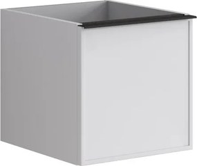 Cassettiera Pixel con 2 cassetti (1 interno) frontale Frame  laccato opaco bianco e maniglia alluminio nero opaco L.40 H.40 P.45,5 cm.