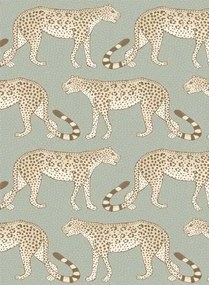 Cole & Son Carta da parati Leopard Walk - Olive/ White