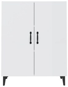 Credenza 70x34x90 cm in legno multistrato bianco lucido