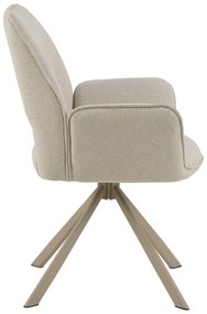 Sedia da pranzo beige in imbottito con braccioli Graham – Actona